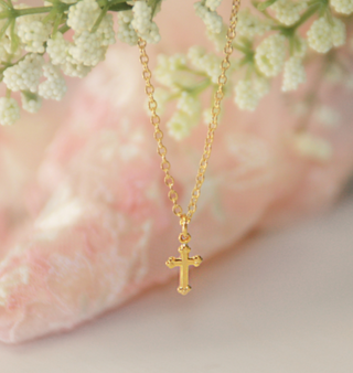 Classic Baby Cross Necklace Gold