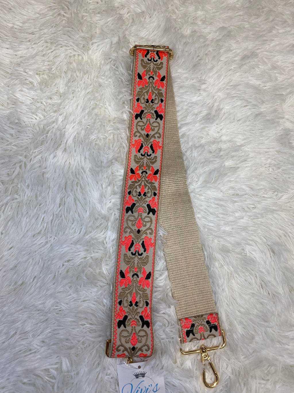 Ahdorned Floral Embroidered Adjustable Strap