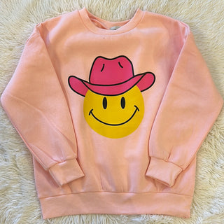 Smiley Face Cowgirl Hat Sweatshirt