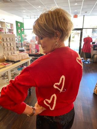 Red Heart Pull Over Sweater