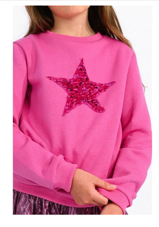 Girls Knitted Star Sweatshirt