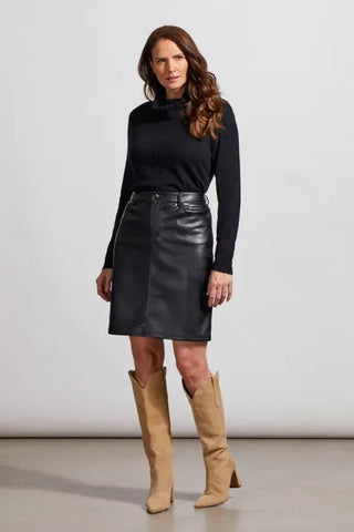 Faux Leather Five Pocket Skirt