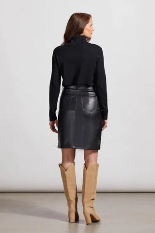 Faux Leather Five Pocket Skirt