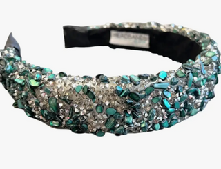 All That Glitters Headband - Forest Green + Silver