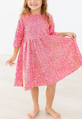 Hot Pink Sequin Dress
