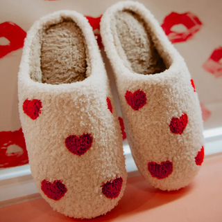 Hearts All Over Patterned Slippers
