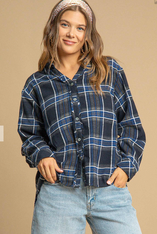 The Sena Plaid Blouse