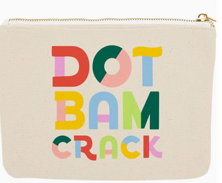 Mahjong Zipper Canvas Pouch | Dot Bam Crack