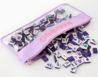 Lilac Stiched Mahjong Bag