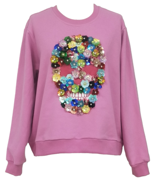 Skull 3 D Flower Sweatshirt