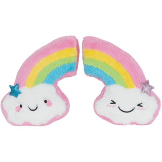 Happy Rainbow Furry Pillow