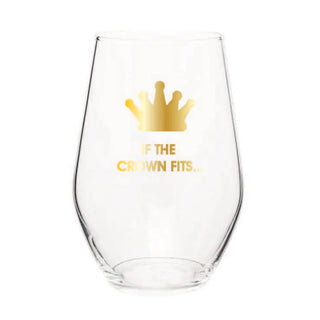 If the Crown Fits - Gold Foil Stemless Wine Glass