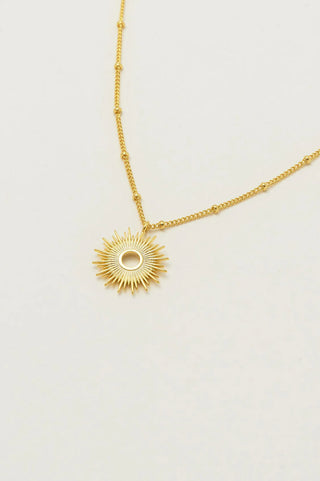 Gold Plated Sunburst Necklace