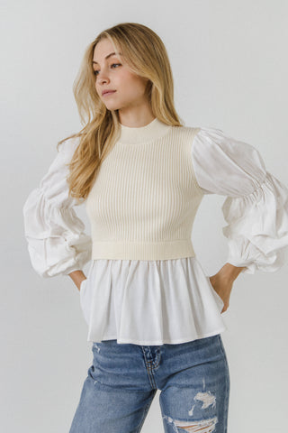 Knit Combo Top