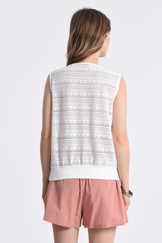 Ruffle Front Knitted Tank Top