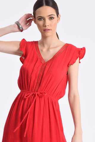 Red Woven Madi Dress