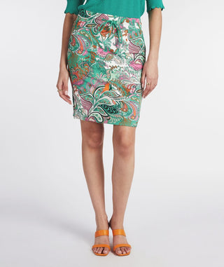 Tropical Paisley Knit Skirt