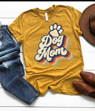 Vintage Dog Mom Tee with Paw