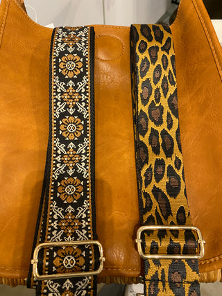 Camel and black Purse Straps