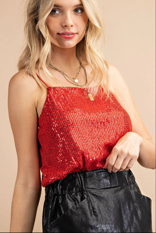 Red Sequin Tank