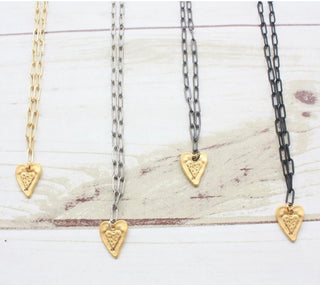 Paperclip Chain with Small Gold Heart